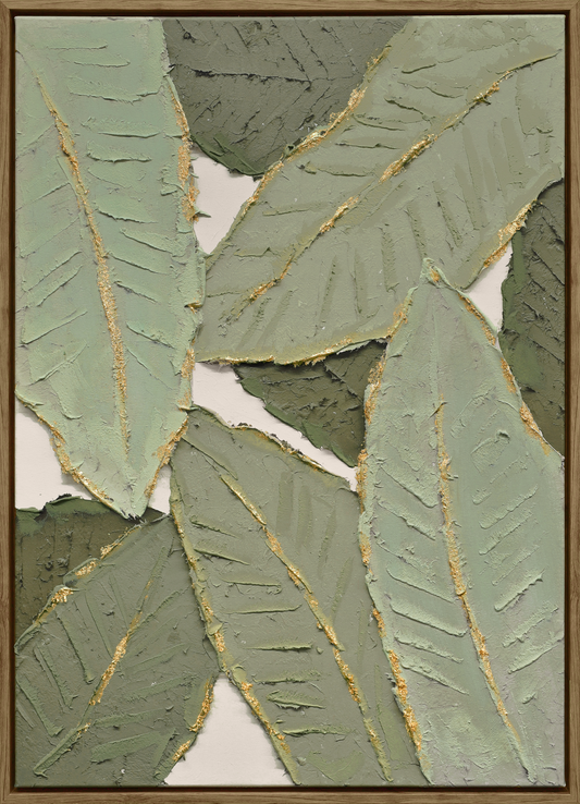 Verdant Essence I Hand-embellished Canvas in Frame