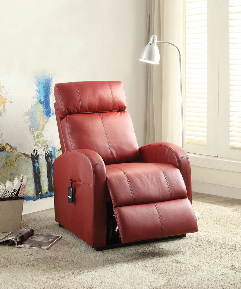 Ricardo Power Motion Recliner W/Lift - Red Leatherette