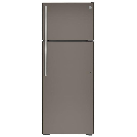 GE 28-inch, 17.5 cu.ft. Freestanding Top Freezer Refrigerator GTE18GMNRES IMAGE 1