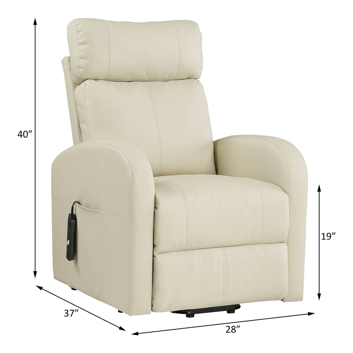 Ricardo Power Motion Recliner W/Lift - Beige Leatherette
