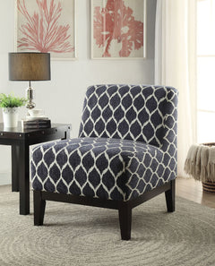 Hinte Accent Chair - Dark Blue Chenille