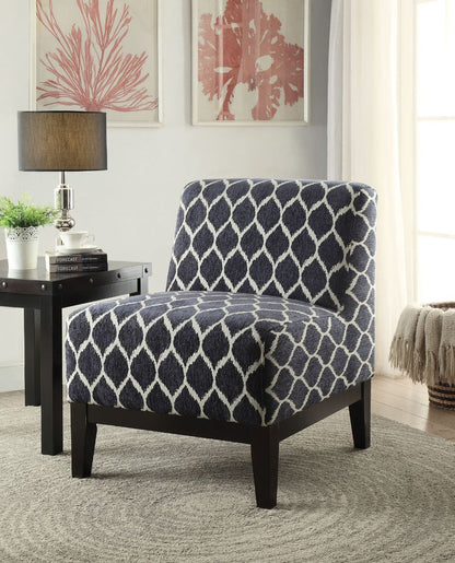 Hinte Accent Chair - Dark Blue Chenille