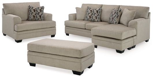 Stonemeade Sofa Chaise, Chair, and Ottoman