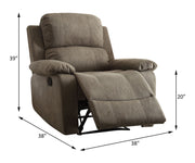 Sillón reclinable tapizado con movimiento Bina de 38" de ancho