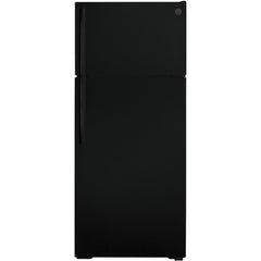 GE 28-inch, 17.5 cu.ft. Freestanding Top Freezer Refrigerator with LED Lighting GTS18GTNRBB IMAGE 1