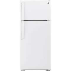 GE 28-inch, 17.5 cu.ft. Freestanding Top Freezer Refrigerator with LED Lighting GTS18GTNRWW IMAGE 1