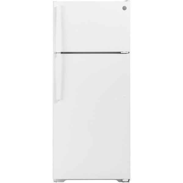 GE 28-inch, 17.5 cu.ft. Freestanding Top Freezer Refrigerator with LED Lighting GTS18GTNRWW
