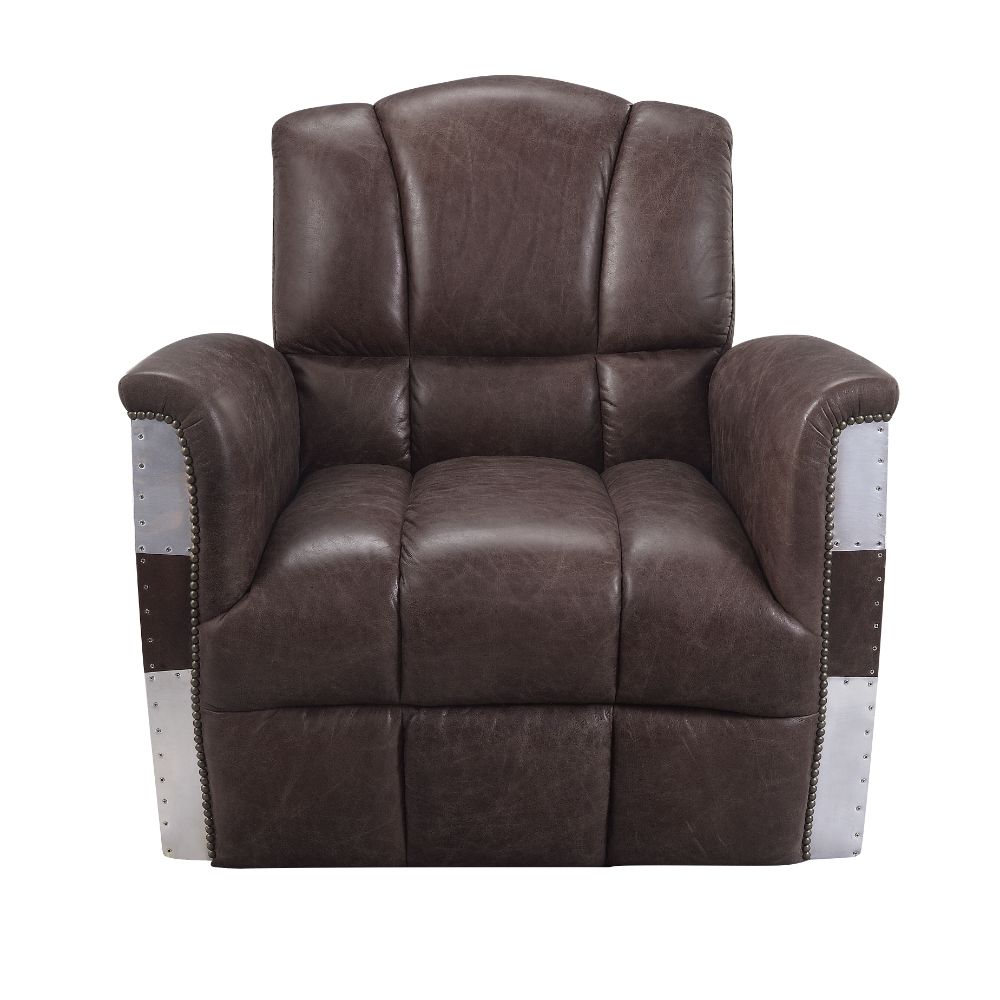 Silla de salón Brancaster de cuero de grano superior