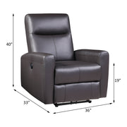 Sillón reclinable eléctrico tapizado Blane de 36" de ancho