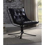 Silla decorativa Carney de cuero de grano superior