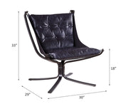 Carney Top Grain Leather Accent Chair