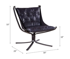 Carney Top Grain Leather Accent Chair
