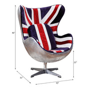 Brancaster 33"W Top Grain Leather Accent Chair with Swivel