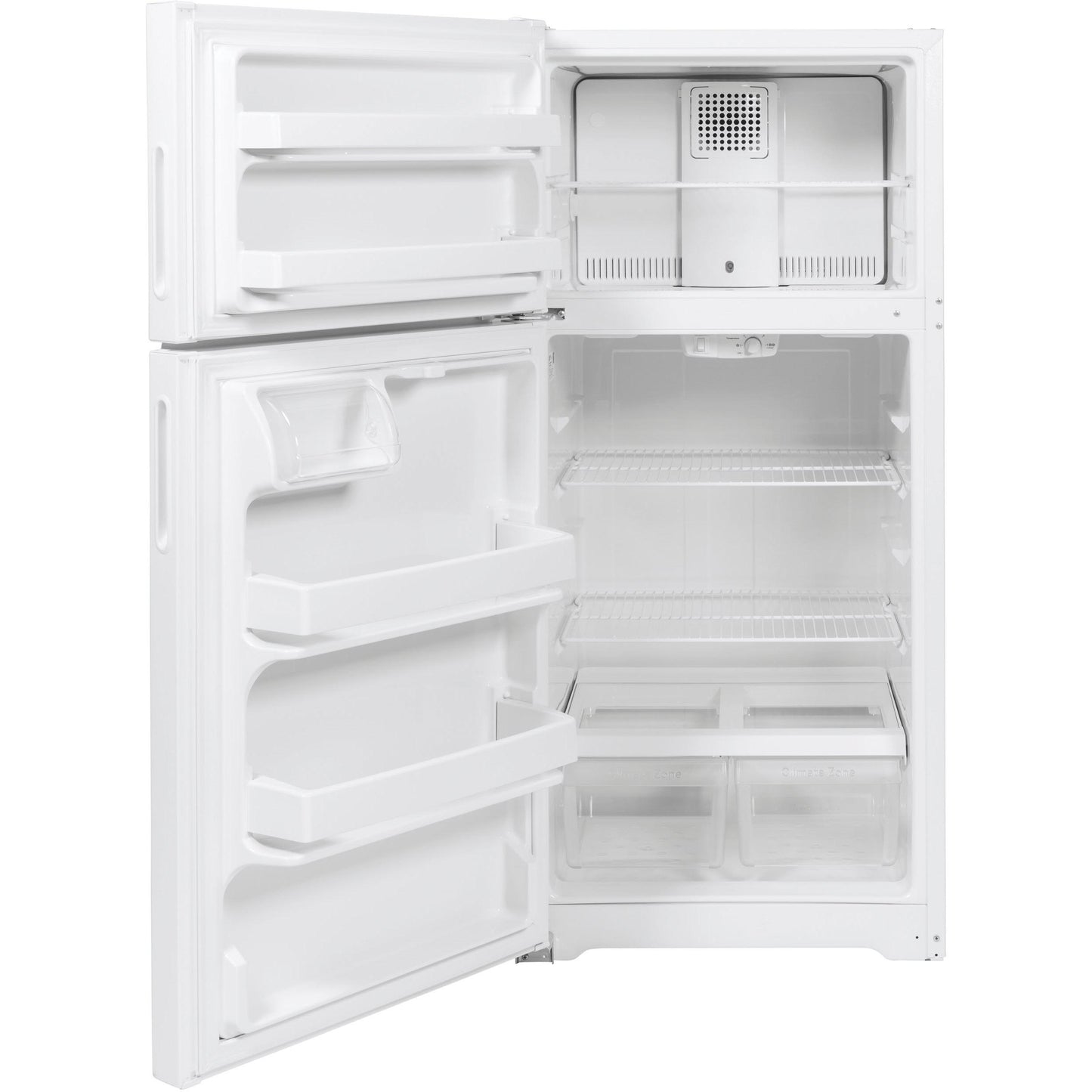 Hotpoint 28-inch, 15.6 cu.ft. Freestanding Top Freezer Refrigerator HPE16BTNLWW IMAGE 3