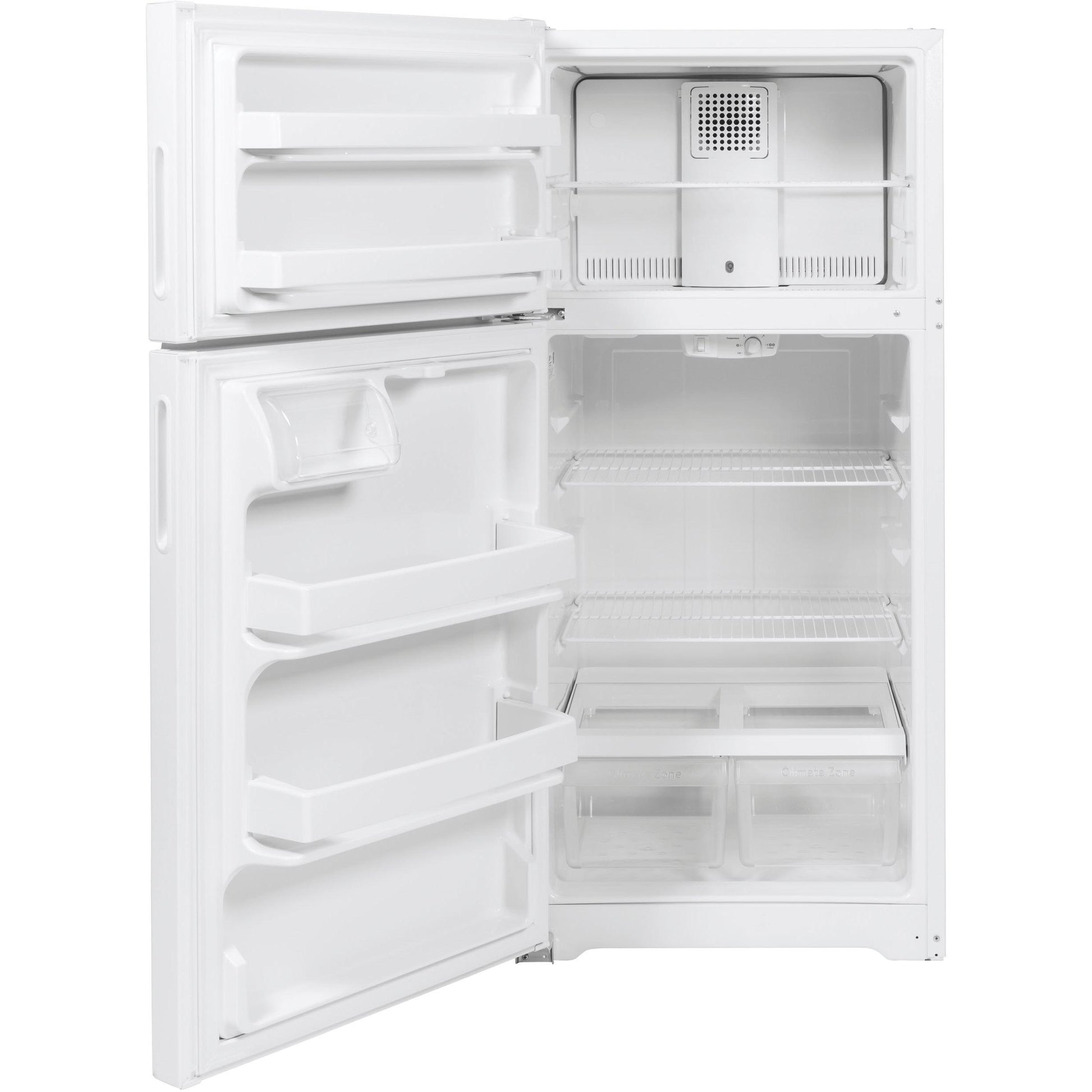  Hotpoint 28-inch, 15.6 cu.ft. Freestanding Top Freezer Refrigerator HPE16BTNLWW IMAGE 3
