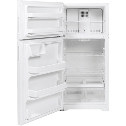  Hotpoint 28-inch, 15.6 cu.ft. Freestanding Top Freezer Refrigerator HPE16BTNLWW IMAGE 3