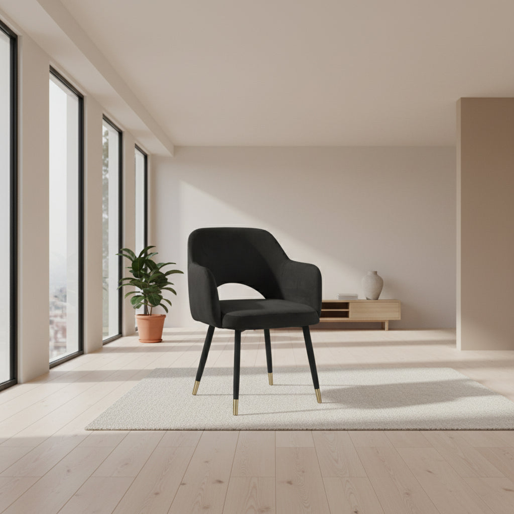 Silla decorativa de terciopelo Applewood de 22" de ancho