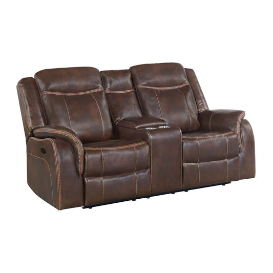 Carrera Brown Motion Glider Loveseat