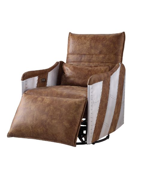 Sillón reclinable eléctrico tapizado Qalurne con movimiento giratorio