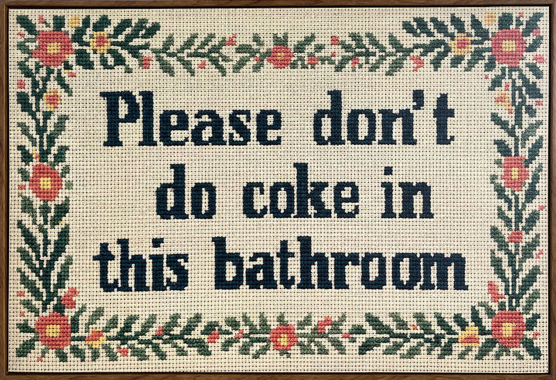 Bathroom Wit II Hand-Embellished Canvas in Frame