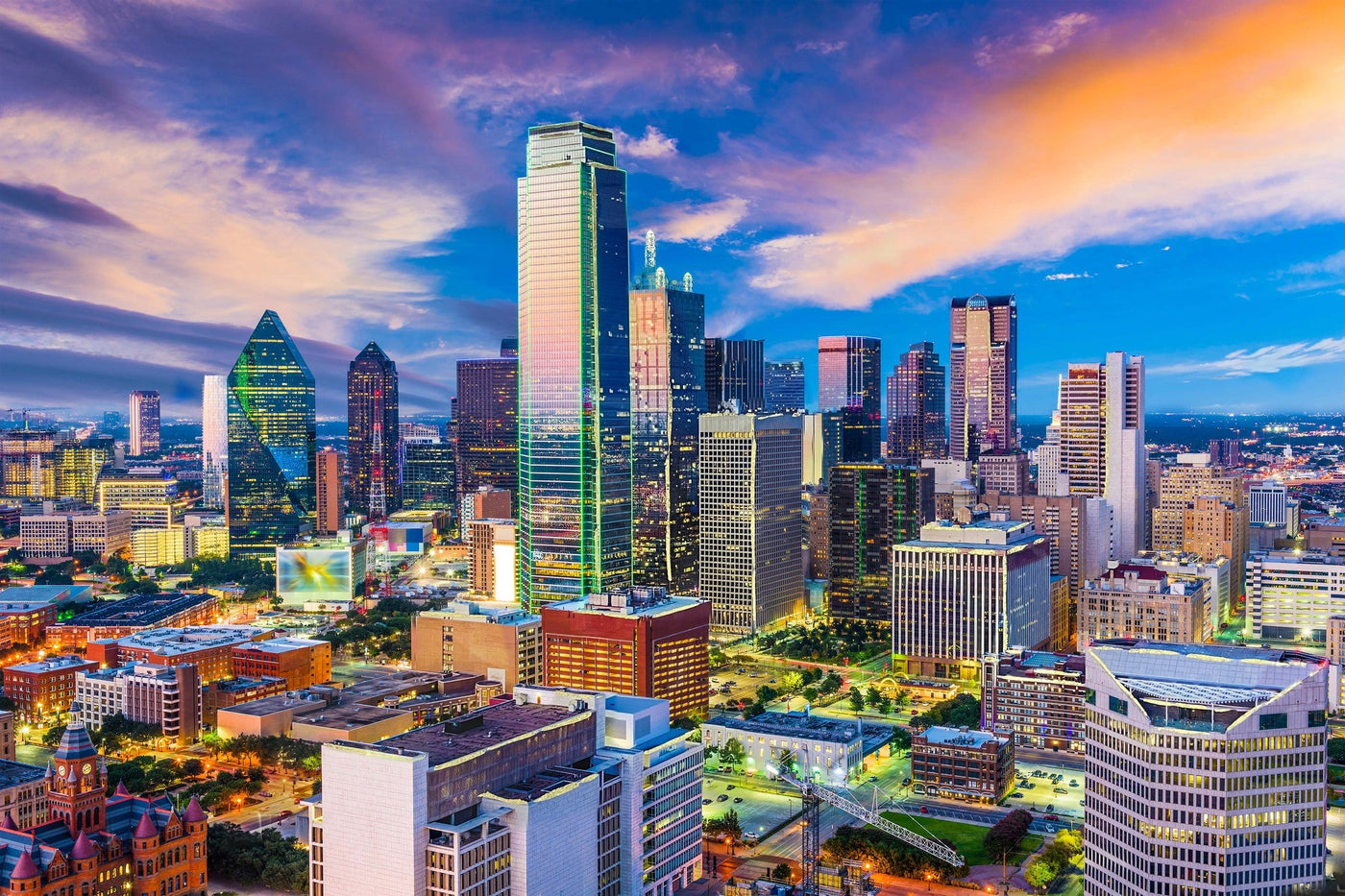 ''Vivid Dallas Skyline'' Tempered Glass