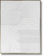 ''Opulent Minimalist White Texture'' Hand-painted Canvas in Frame