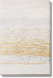 ''Radiant Textured Gold & Cream'' Hand-painted 3D Canvas