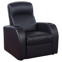 Sillón reclinable Cyrus tapizado con brazo articulado, color negro