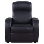 Sillón reclinable Cyrus tapizado con brazo articulado, color negro