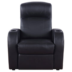 Sillón reclinable Cyrus tapizado con brazo articulado, color negro