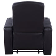 Sillón reclinable Cyrus tapizado con brazo articulado, color negro