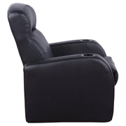 Sillón reclinable Cyrus tapizado con brazo articulado, color negro