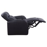 Sillón reclinable Cyrus tapizado con brazo articulado, color negro