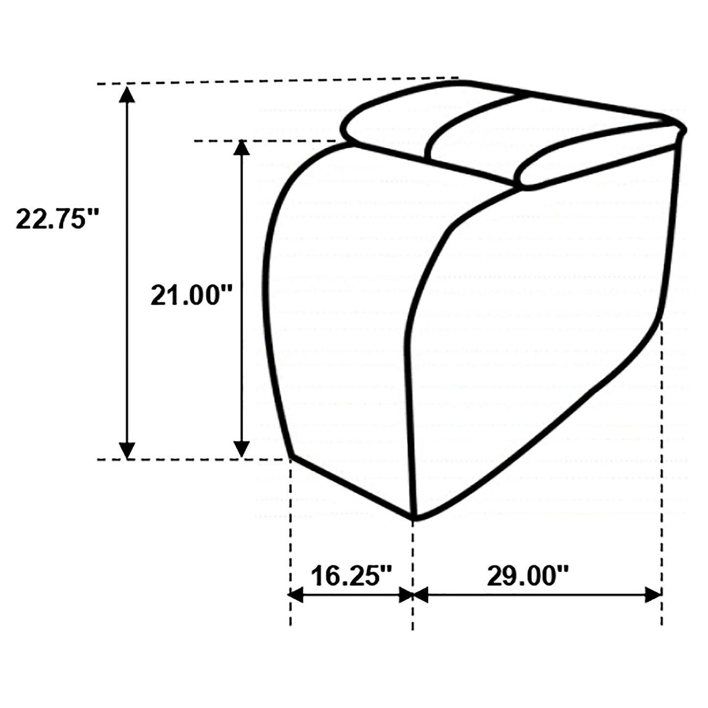 Consola de cine en casa tapizada Cyrus con cuña de almacenamiento, color negro