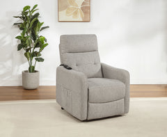 Dayes Upholstered Power Lift Recliner Chair Taupe