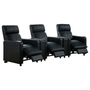 Juego de sala de estar reclinable con mechones tapizados Toohey en negro