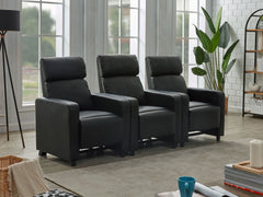 Juego de sala de estar reclinable con mechones tapizados Toohey en negro