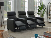Juego de sala de estar reclinable con mechones tapizados Toohey en negro