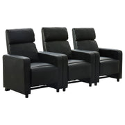 Juego de sala de estar reclinable con mechones tapizados Toohey en negro
