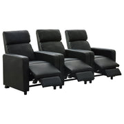 Juego de sala de estar reclinable con mechones tapizados Toohey en negro