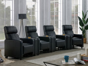 Juego de sala de estar reclinable con mechones tapizados Toohey en negro