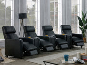 Juego de sala de estar reclinable con mechones tapizados Toohey en negro