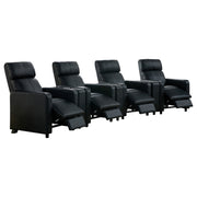 Juego de sala de estar reclinable con mechones tapizados Toohey en negro