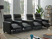 Juego de sala de estar reclinable con mechones tapizados Toohey en negro
