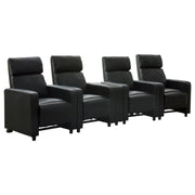 Juego de sala de estar reclinable con mechones tapizados Toohey en negro