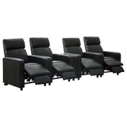Juego de sala de estar reclinable con mechones tapizados Toohey en negro