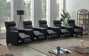 Juego de sala de estar reclinable con mechones tapizados Toohey en negro
