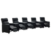 Juego de sala de estar reclinable con mechones tapizados Toohey en negro