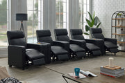 Juego de sala de estar reclinable con mechones tapizados Toohey en negro