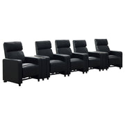 Juego de sala de estar reclinable con mechones tapizados Toohey en negro